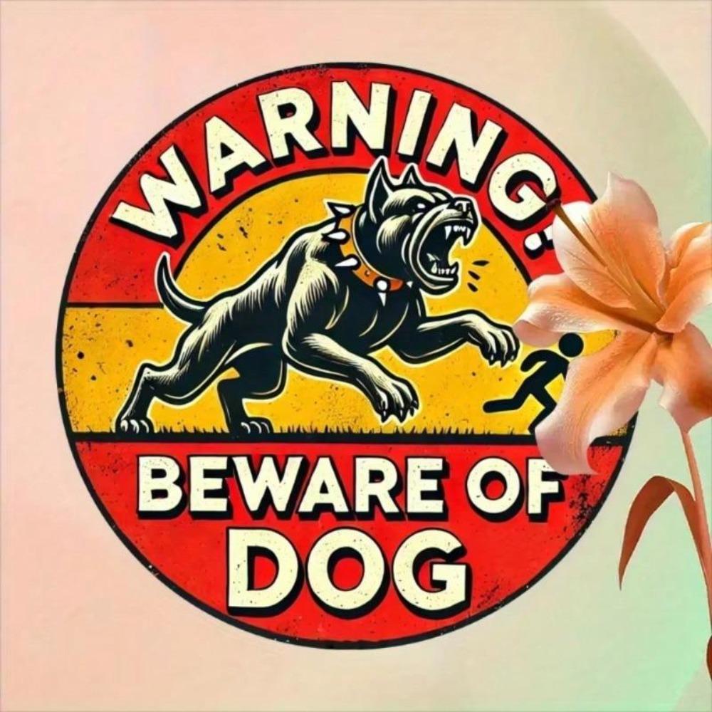 Vintage Beware of Dog Metal Tin Sign Home Wall Decor