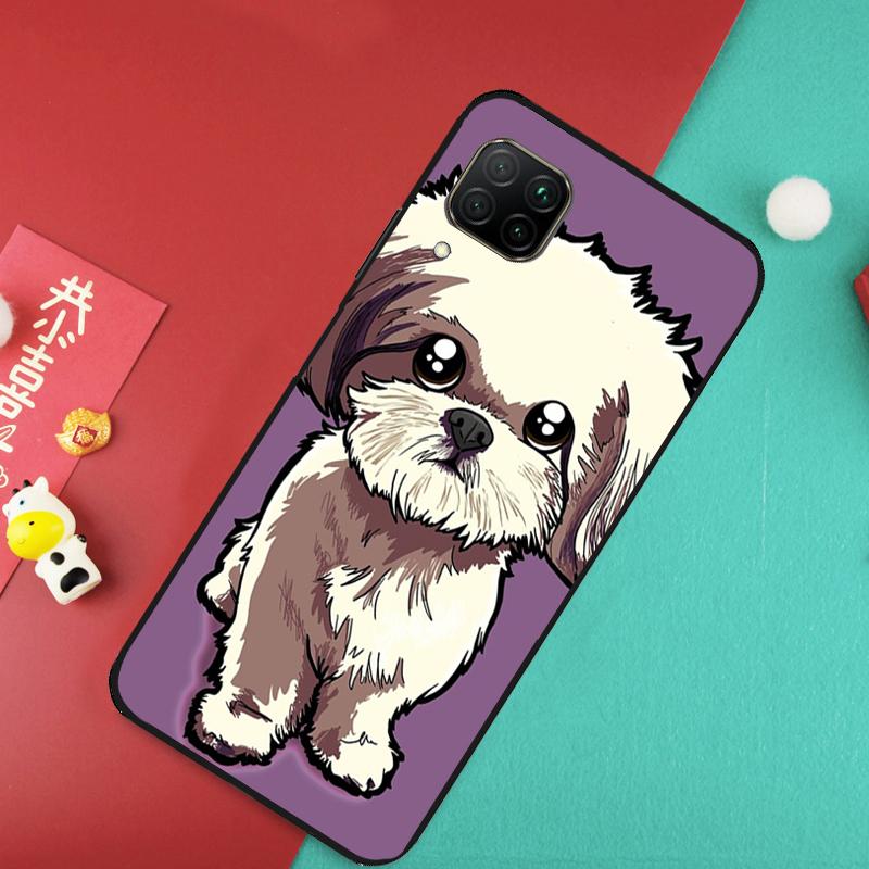 Cartoon Shih Tzu Hund für Huawei Nova 12S 9 10 SE 7i 8i 11i 12i Y60 Y61 Y70 Y72 Y73 Y90 Y91 P20 P30 P40 Lite Hülle