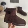 2027 New Design Women Real Sheepskin Leather Snow Boots Natural Wool Fur Lined Winter Warm Shoes Xmas Classic Casual Flat Boots