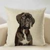 Nordic Animal Portrait Decorative Cushion Cover Dog Fashion Sofa Pillow Cover 45x45cm Linen Children's Gift Dog Companion