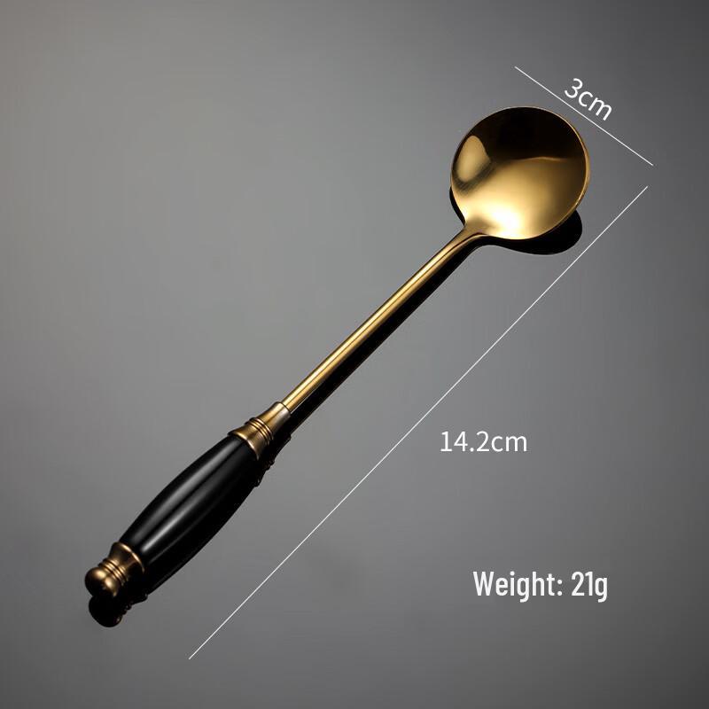 

Qianxing European Retro Ceramic Handle Stainless Steel Coffee Stirring Spoons