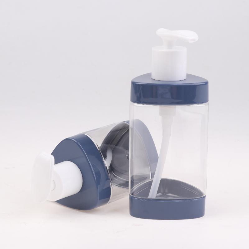 1Pcs Plastic Press Empty Shampoo Bottle High-Capacity Refillable Travel Portable Container Shower Gel Bottle Transparent