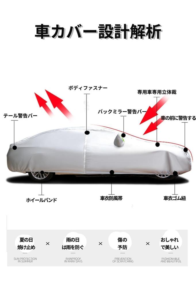 POSTEK Car with Side and UV Includes Storage Bag Car 415 X 170 X Cover, Fleece-Lined, Zipper, Waterproof, Dustproof, Protection, (2M Cover 150cm)