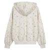 Oversized Floral Print Hooded Zip-Up Sweatshirt Unisex Loose Fit Casual Top