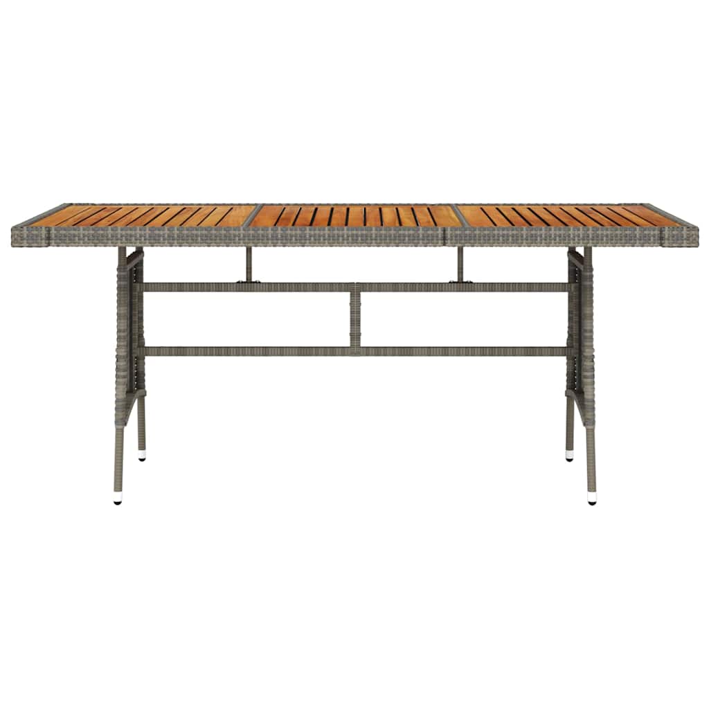 vidaXL Gartentisch Grau 160x70x72 Cm Poly Rattan & Massivholz Akazie