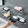 Wall-Mounted Double-Layer Soap Dish: Punch-Free Bathroom Storage Tray