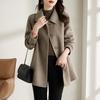 Korean Style High-End Autumn Winter New Maxi Fit Slim Stand Collar Doll Collar Wool Coat for Women