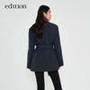 Edition Women's Winter Belted Lapel Short Goose Down Jacket