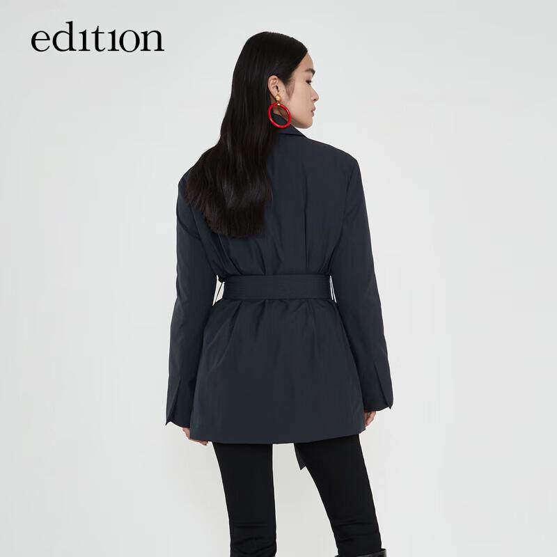 Edition Women's Winter Belted Lapel Short Goose Down Jacket