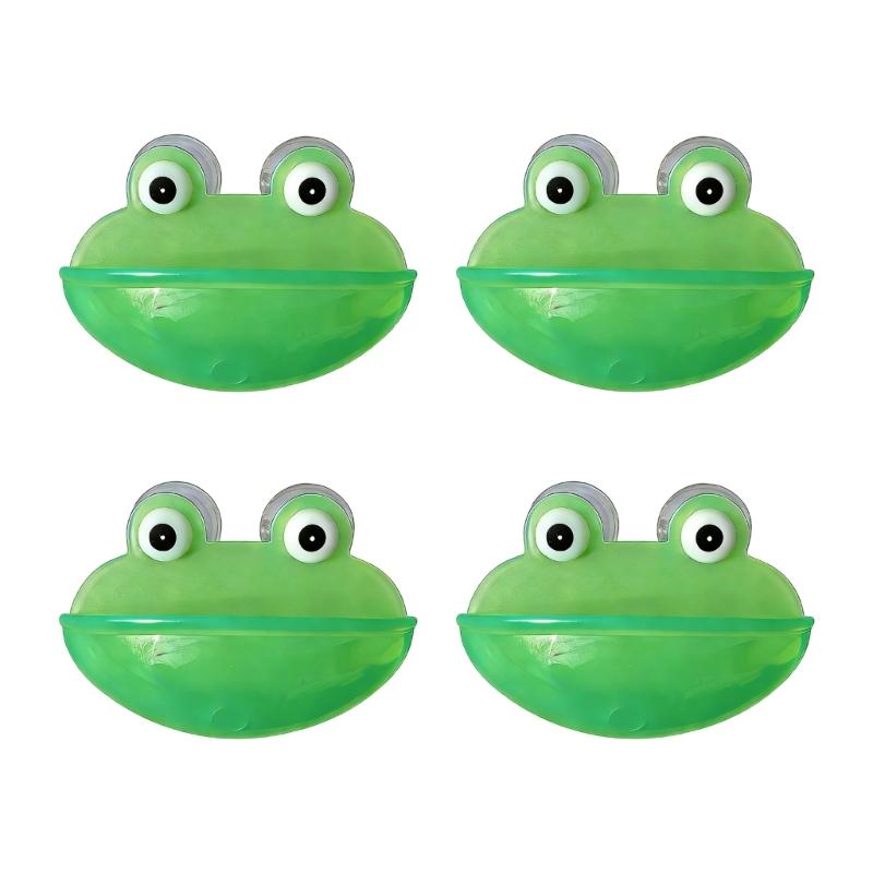 4Pcs Frogs Shape Water Bowl Feeder With Strong Suction Cup Design For Small Pet Reptiles And Amphibians Terrariums Decors