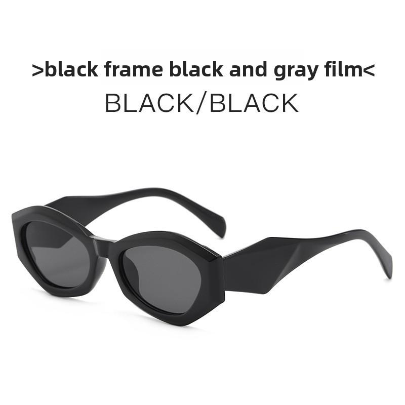 Chic Geometric Sunglasses For Women Uv400 With Pc Lens Stylish Travel Accessory Black Black Gray