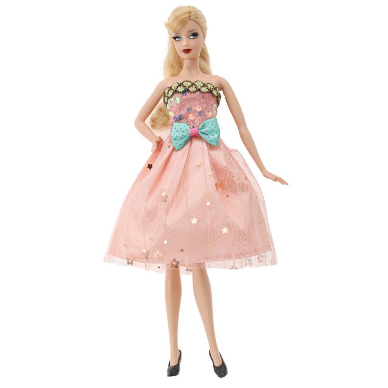 30cm Handmade Doll Clothes Set Elegant Evening Gown Party Dress Fashion Outfit Doll Accessories Princess Costume for Kids Gift