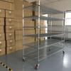 Chrome Plated Stainless Steel 6-Tier Wire Shelving Unit with Wheels