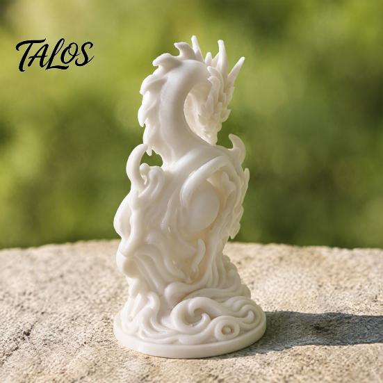 3D Printed Dragon Ornament Chinese Statue, Compact Figurine, Fine Detail Small Statue 8cm Carving Design, Creative for Office Desk Decor Unique