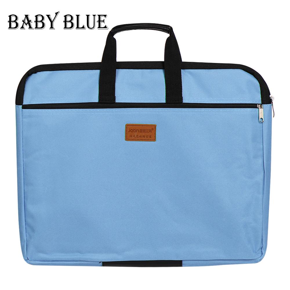 Big Capacity Double Layers A4 Document Bag File Folder Holder With Handle Zipper Waterproof Canvas Handbag For Business Document