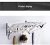 304 Stainless Steel Retractable Towel Rack with Hooks for Bathroom, Hotel, or Balcony Drying