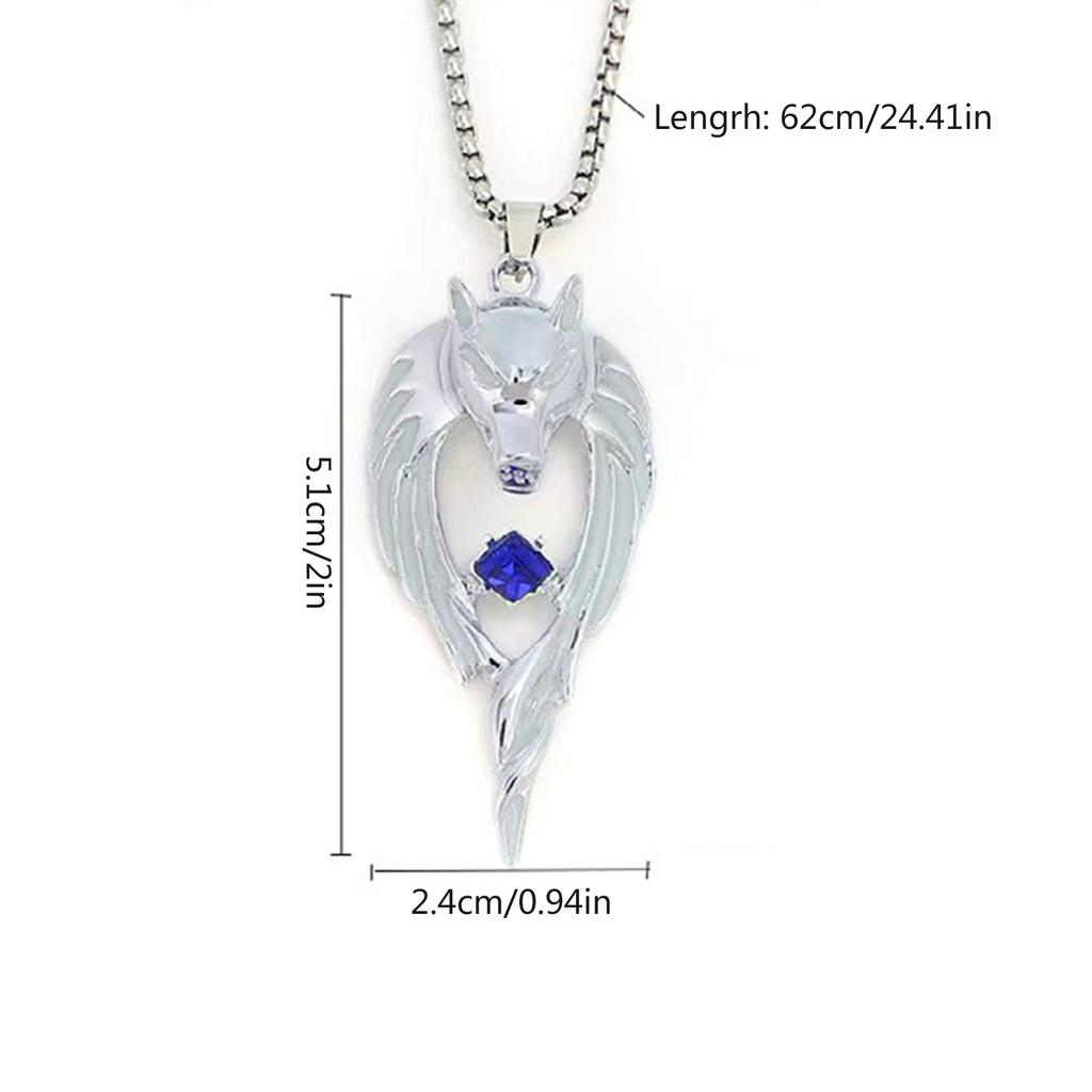 Luminous Wolf Pendant Necklace Jewelry Handmade Animal Necklace for Women Men