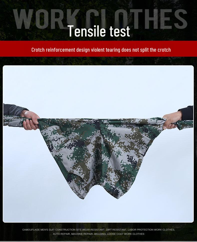 Unisex Camouflage Training Suit Set for Summer and Autumn - Durable, Lightweight Workwear for Students