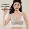Women's Lace Edge Seamless Satin Bra - Minimizes Large Busts, Push-Up, Summer Thin, No Underwire, Comfortable & Breathable.