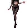 Lolita Style Sexy Mesh Stockings with Bows Decorations Super Elastic Fishnet Open-crotch Sensual Pantyhose
