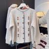 Crew Neck Knitted Cardigan Women's Autumn New Loose Soft Waxy Sweater Jacket