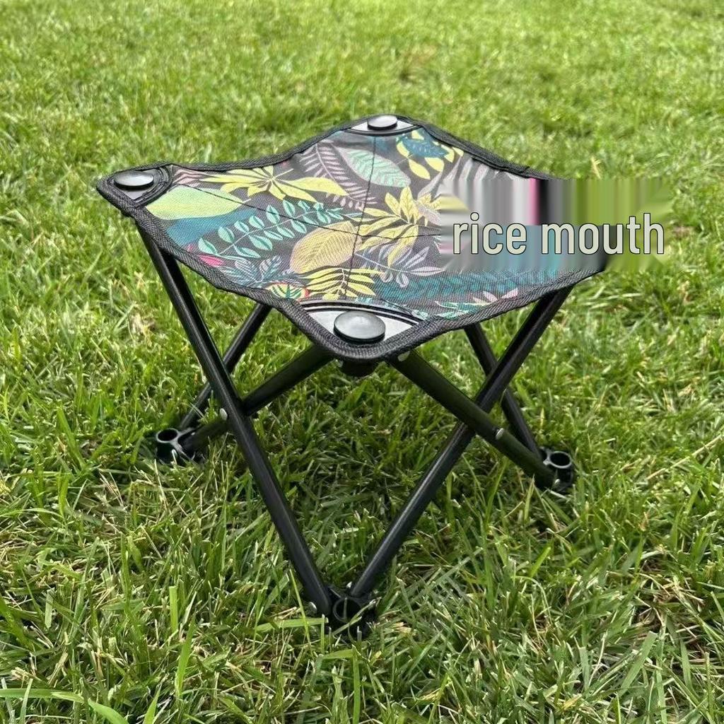 Portable Outdoor Folding Chair with Backrest and Armrests for Camping, Sketching, Fishing, and Beach Activities