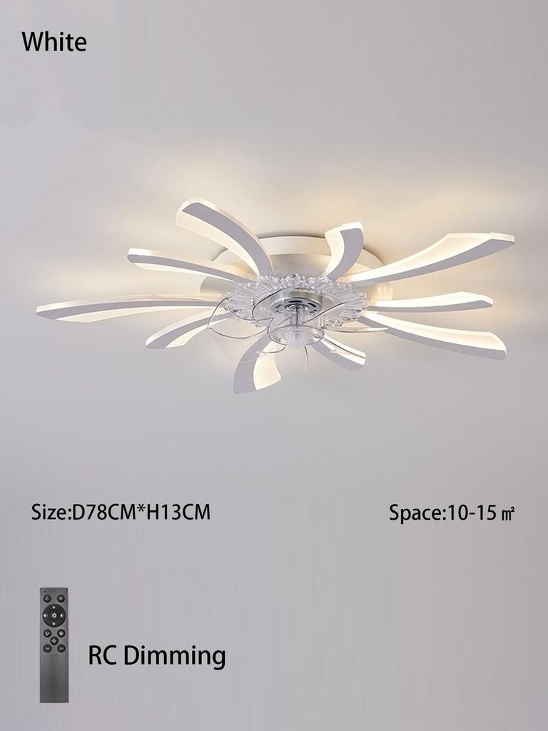 110-240v Intelligent Creative LED Ceiling Fan Light Black/white ceiling lustre for living room bedroom dining room room decor