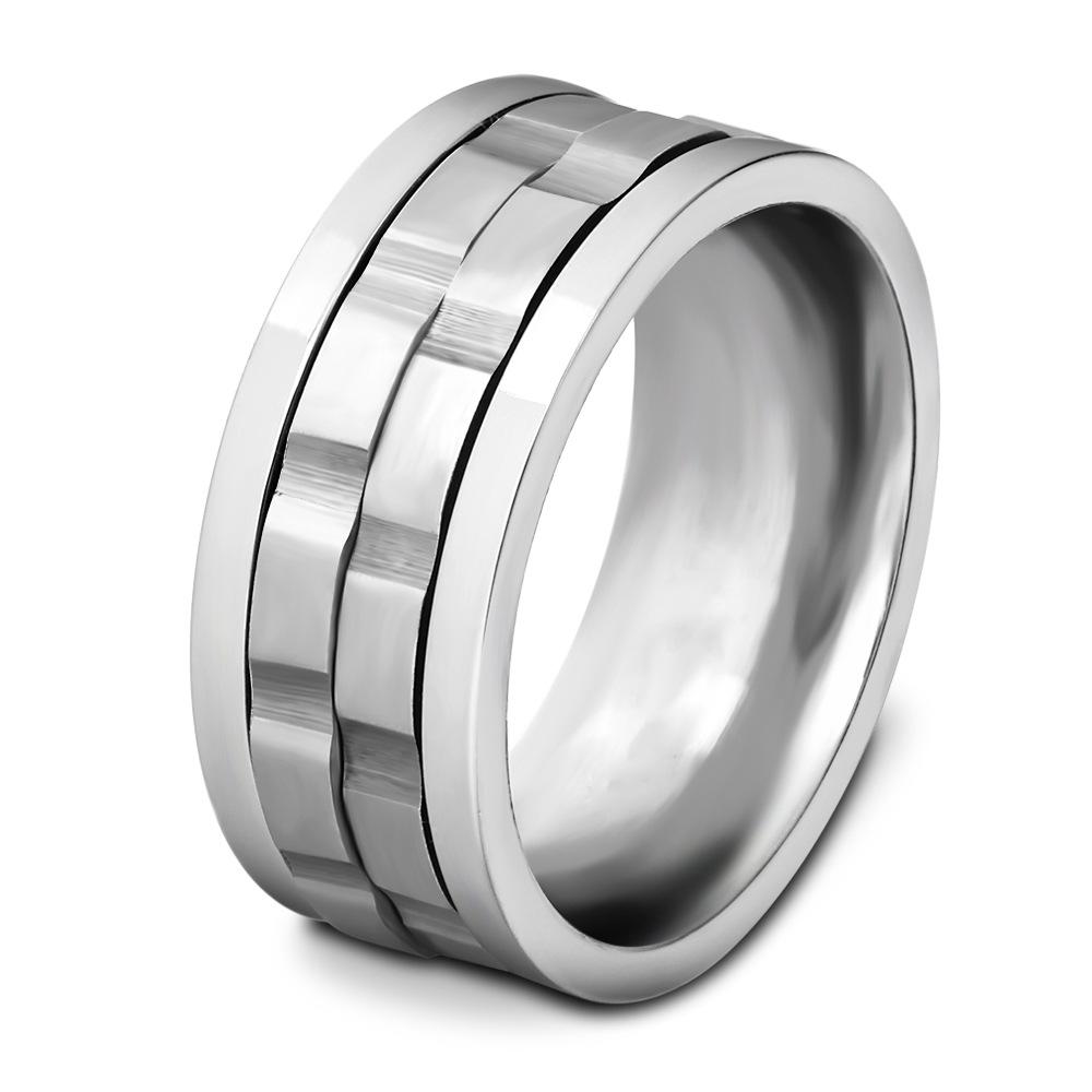 9mm Rotating Gear Ring for Men Titanium Steel Stainless Steel Ring Durable Fashion Jewelry