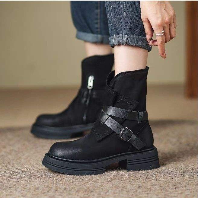 Autumn new Martin boots platform tide shoes 2025 versatile outer wear non-slip short tube fashion boots tide