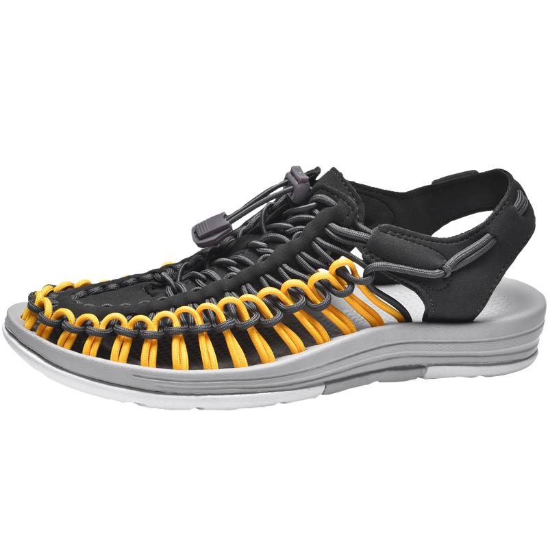 

Мужская обувь, мужские сандалии высокого качества на римской резинке, летние новые повседневные сандалии, мужские полые туфли с узкими ремешками 41