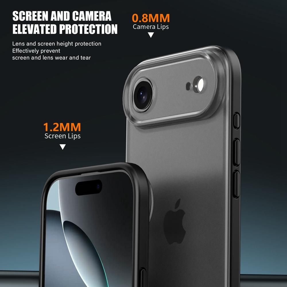 KEYSION Transparent Matte Case for iPhone 17 Air Translucent Soft Silicone+PC Shockproof Phone Back Cover for iPhone 17 Air 2025