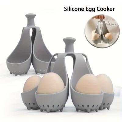 1PC 4/6 Lid High-Temperature Heat-Resistant Silicone Egg Cooker/Steamer, Non-Stick, Dishwasher Safe, Modern Kitchenware, Heat-Resistant Material