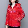 Winter Woman Wash-Free Glossy Parka Loose Thickened Warm Hooded Parka Short Windproof Waterproof Jacket
