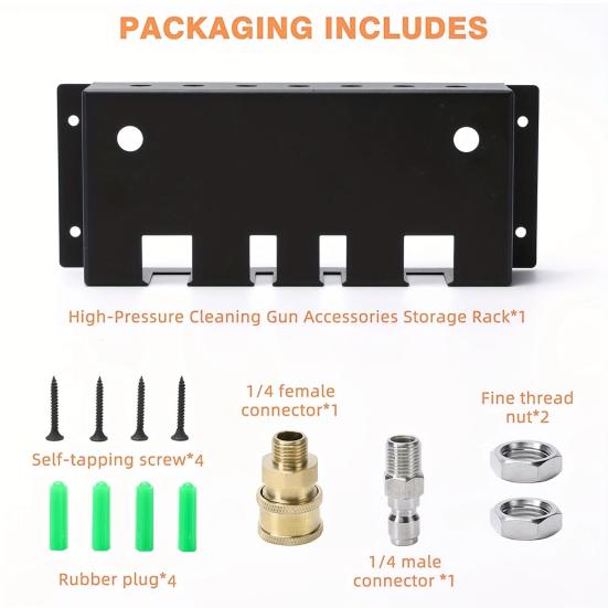 Foam Cannon Hanger Storage Rack Strong Load-bearing Rustproof Simple Installation Pressure Washer Nozzles Organizer Rack