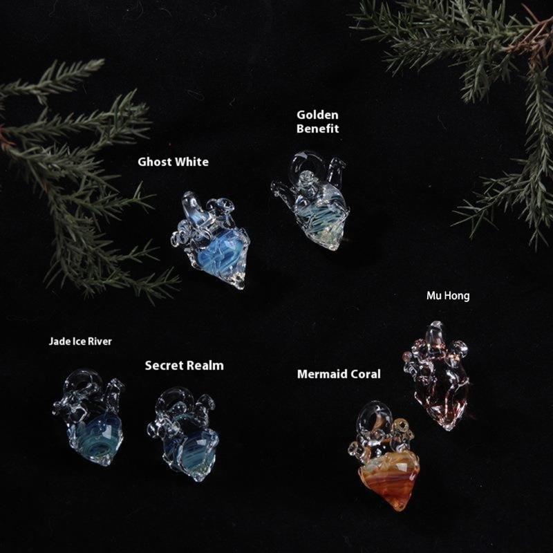 Hantverksmässigt Tillverkat Glas Hjärta Smycke Halsband Silverkedja Halsband Handgjord Unik Alla Hjärtans Dag Gåva Till Henne