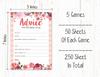 Inkdotpot Bachelorette Party Games Set Bundle of 5 (Activities for 50 Guests) Floral Theme Fun Bridal Shower Games Set