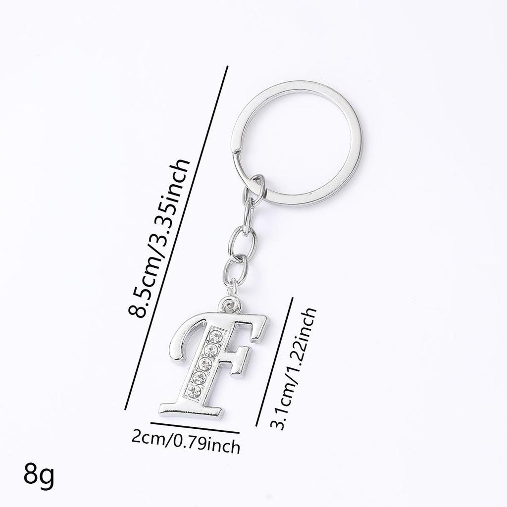 Creative Rhinestone Initials Metal Keychain – Korean Style Car Keyring Party Gift.