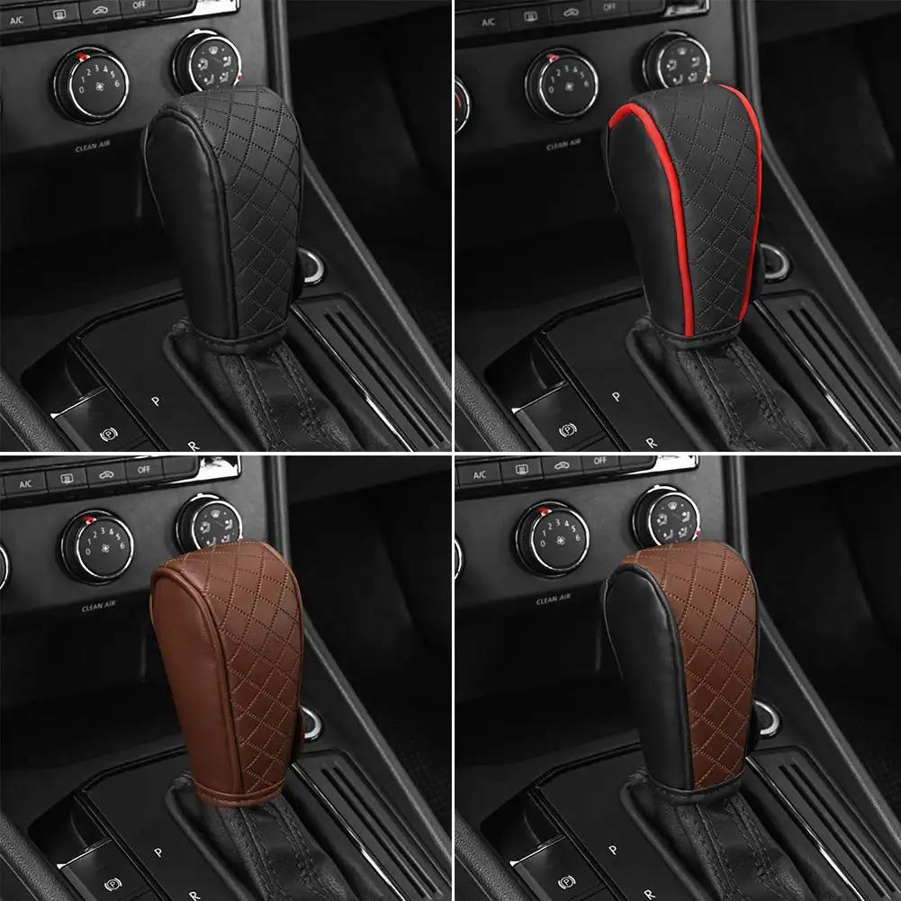 Auto-Schaltgriffabdeckung, PU-Leder, rutschfest, verschleißfest, Schaltknauf-Dekor, Schutzhülle, universelles Auto-Innenzubehör