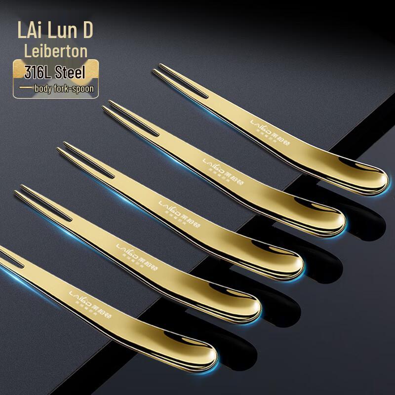 Laibodun 316L Stainless Steel Dessert & Fruit Fork Spoon