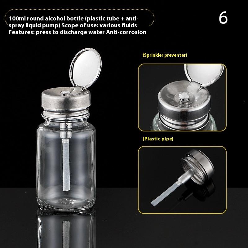 Nail Storage Refillable Glass Bottles Empty Liquid Press Pump Dispenser Nail Art Polish Remover Cleaner Makeup Manicure Tools