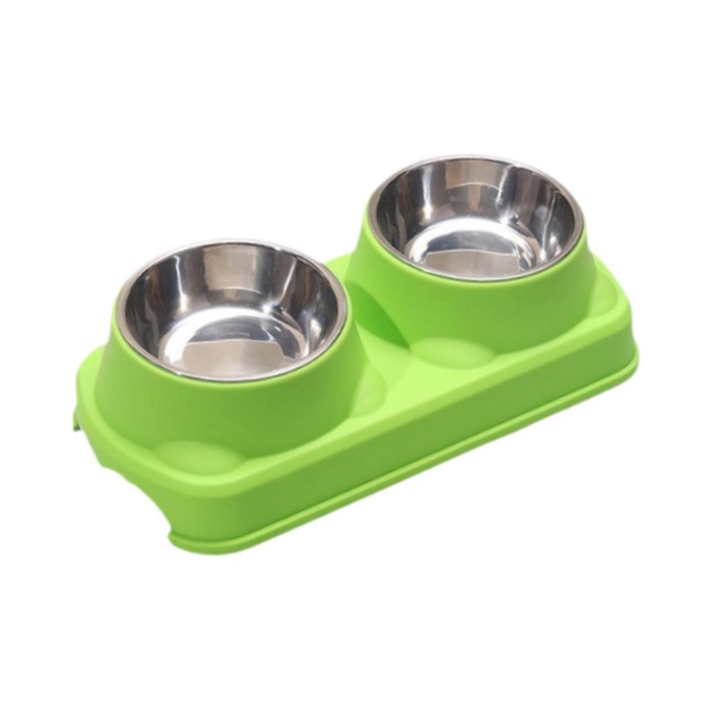 Elevated Cat Bowl Stainless Steel Double Pet Dishes Raised Feeding Set Food Water Holder for Indoor Kitten