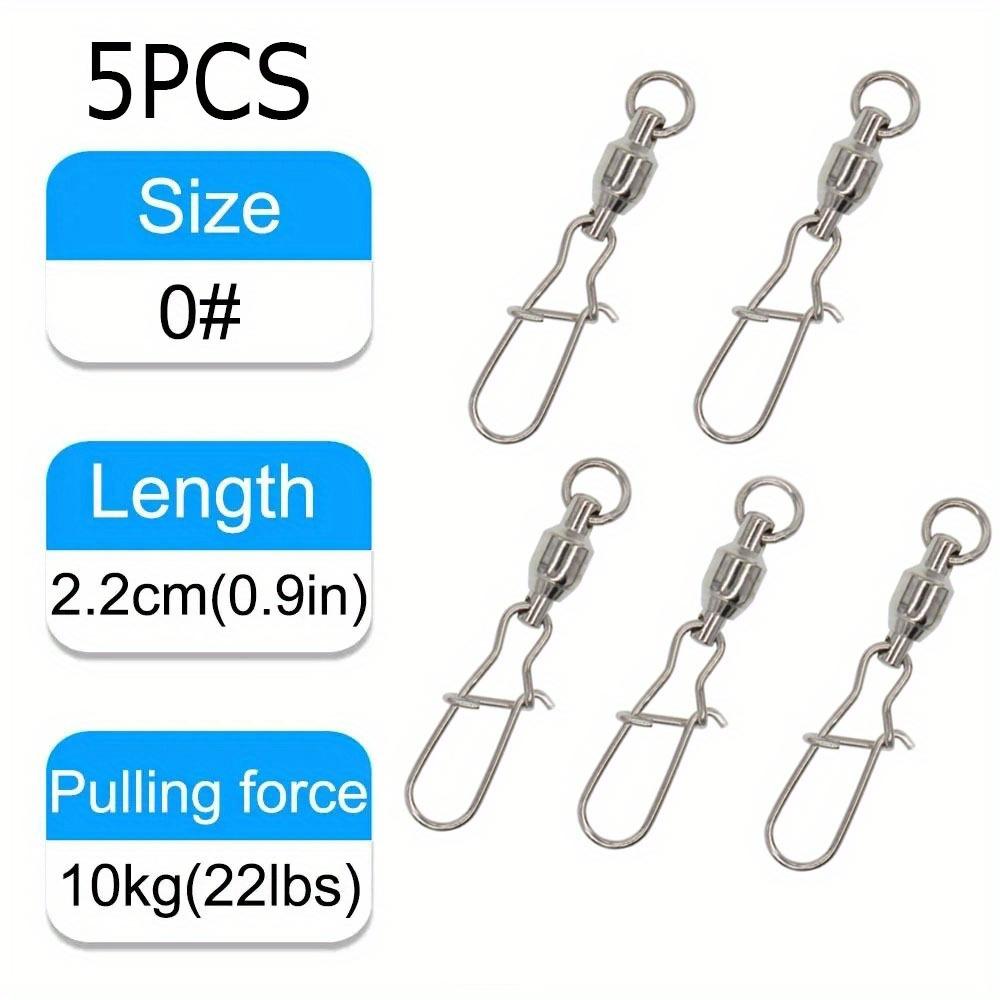 

5PCS Swivel Snap Connector Pin Ball Bearing Rolling Ring Buckle Kit Pesca Lure Line Connect Cross Lock Fishing Tools