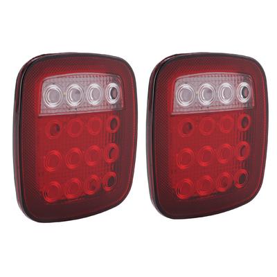 Lampa Marsarier 16LED Culoare Duală Roșu Alb Lampă de Semnalizare Laterală Formă Pătrată Potrivită pentru Jeep Wrangler JK CJ