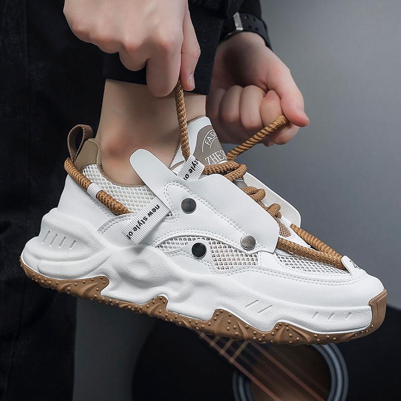 Neue Herren bequeme Outdoor bequeme Sneaker Sommer große Mesh-Schuhe Atmungsaktive Daddy-Schuhe Herrenschuhe tenis masculino