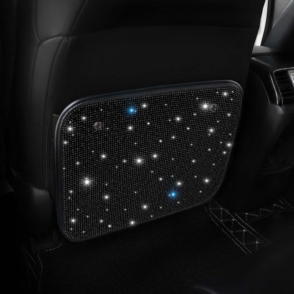 Rhinestones Back Seat Protector Cute Car Back Seat Cover to Protect from Dirt, Mud Scratches чёрный