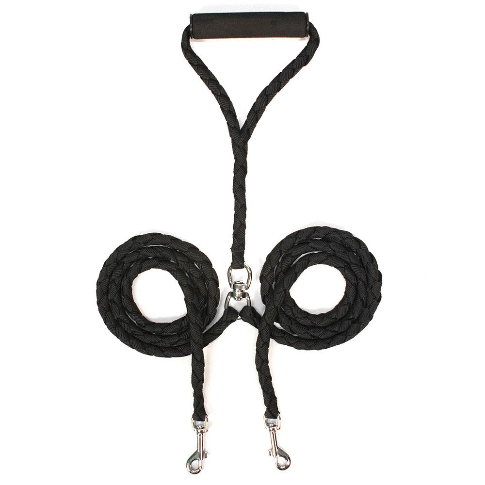 Strong Dual Dog Leash Double Dog Leash 360 Swivel No Tangle Double Dog Walking Training Leash Comfortable Pet Leads for Two Dogs