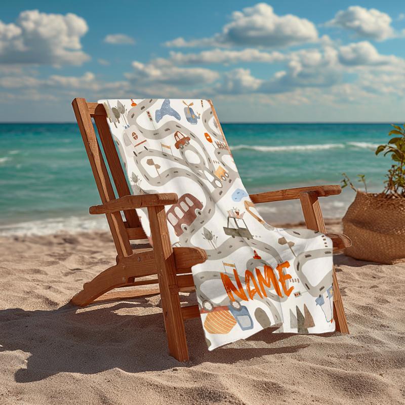 Individuelles ultraweiches Strandtuch mit Bagger-Thema, ideal für Pool - Camping, Tauchen - Perfekter Reisebegleiter, Lebendiges Strandtuch.