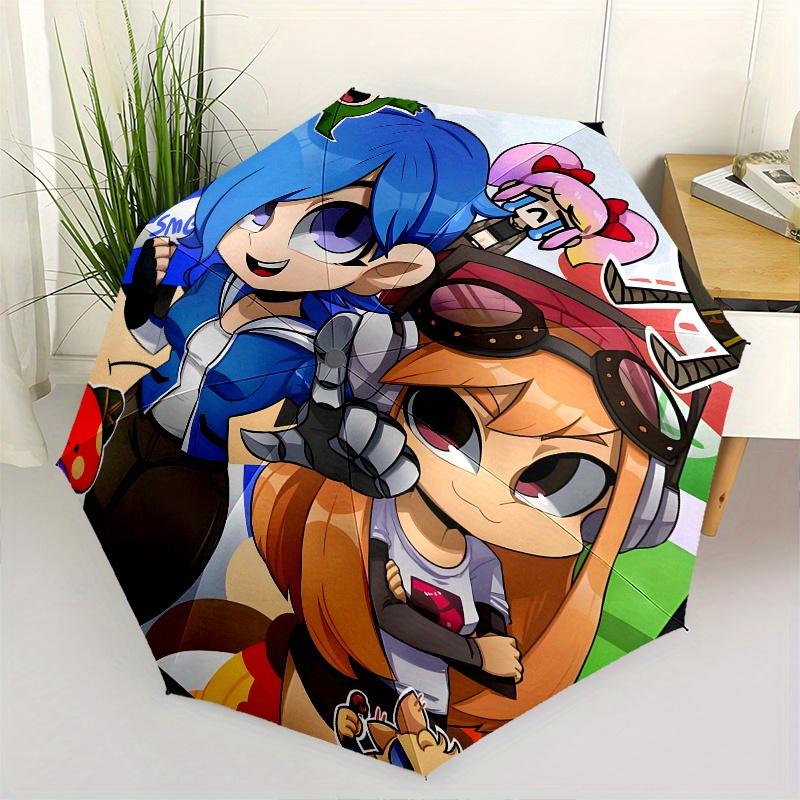 

Character Design,Chibi Art Automatic Folding Umbrella 8 Ribs Lightweight Design, Durable Iron Frame, Compact and Portable, Ideal Birthday