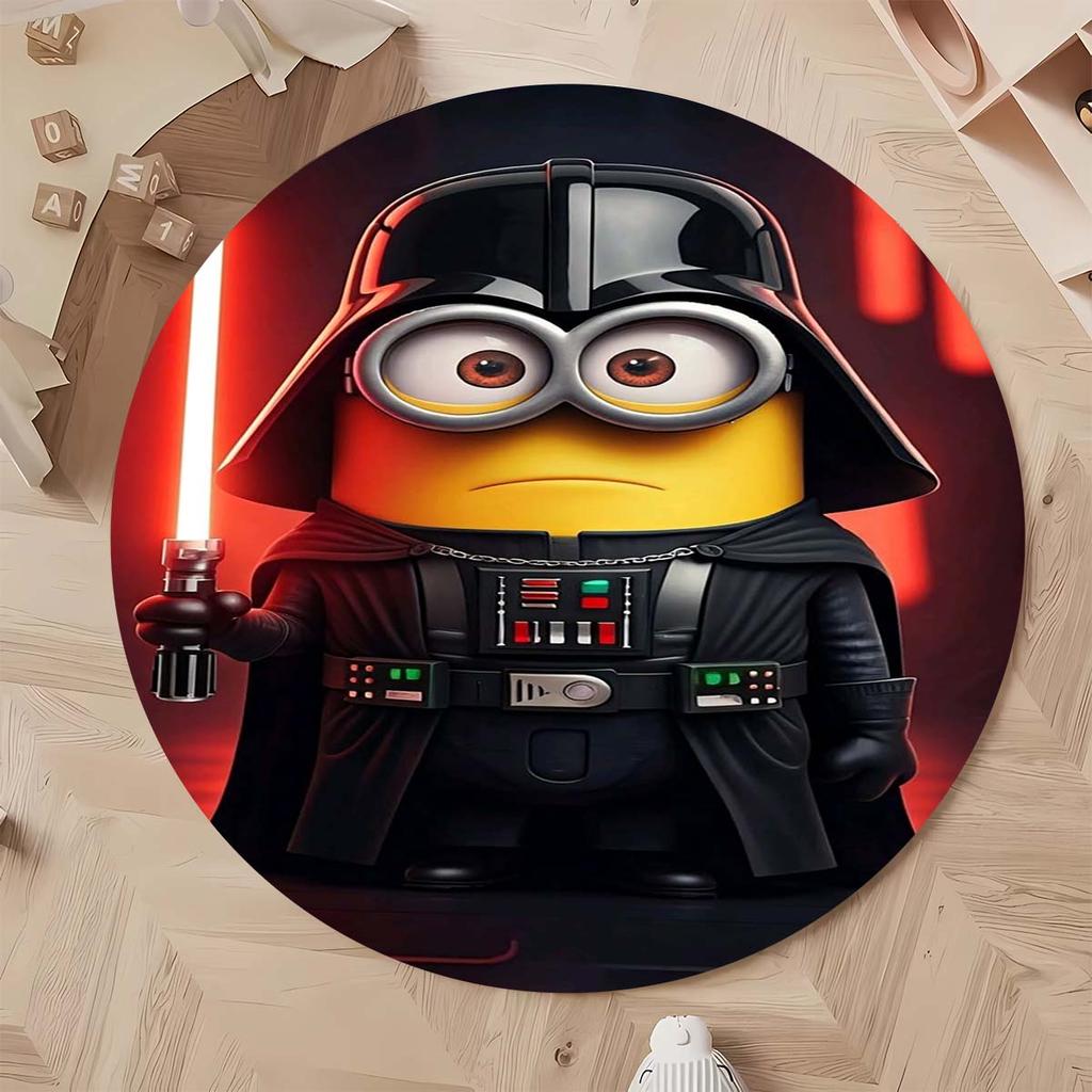 Hot Sale Minions Round Rug Cute Cartoon Theme Circular Floor Mat For Kids Boys Bedroom Dorm Playroom Home Decoration