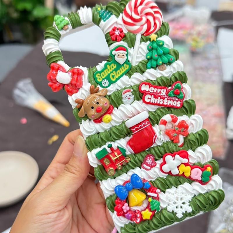 WTEMPO Mixed Color Resin Christmas Ornament Kit Snowman Reindeer, Santa Claus Christmas Tree for DIY Crafts Christmas Holiday Festive Decorations